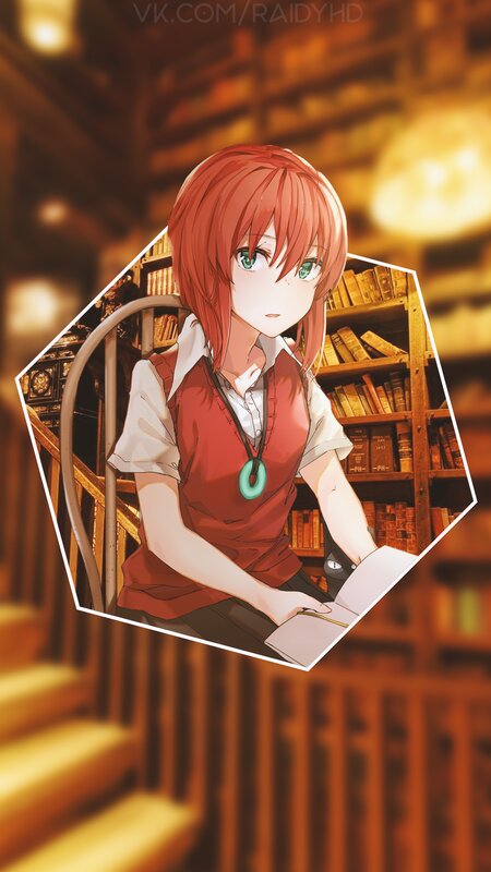 Red-haired Girl in Library — Red