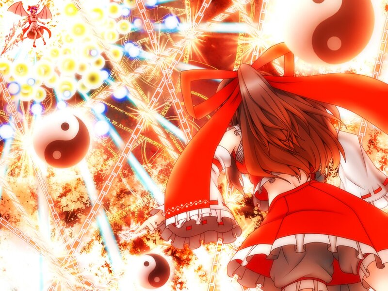 Red-haired girl in magical battle