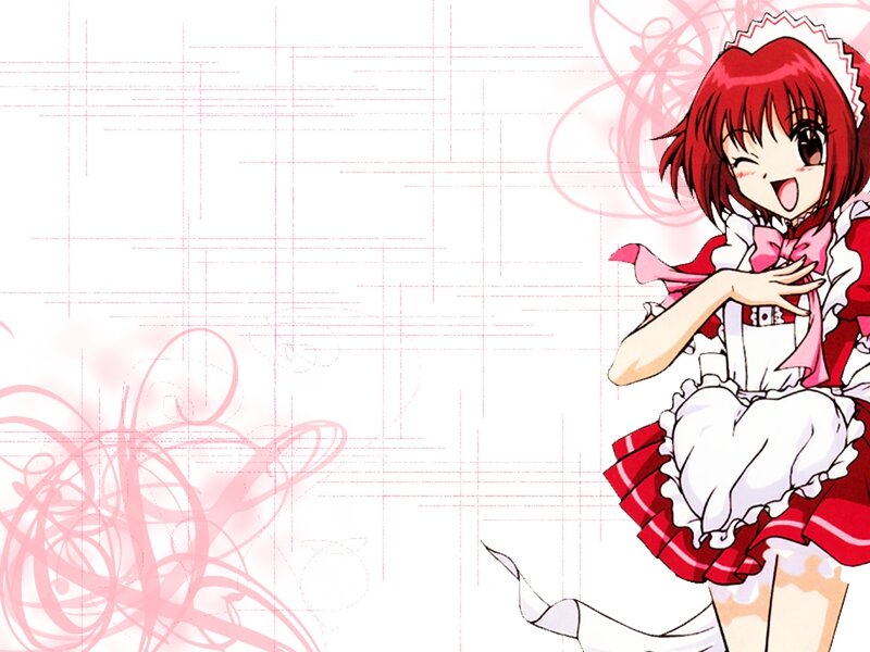 Red-haired Girl in Maid Outfit — Red
