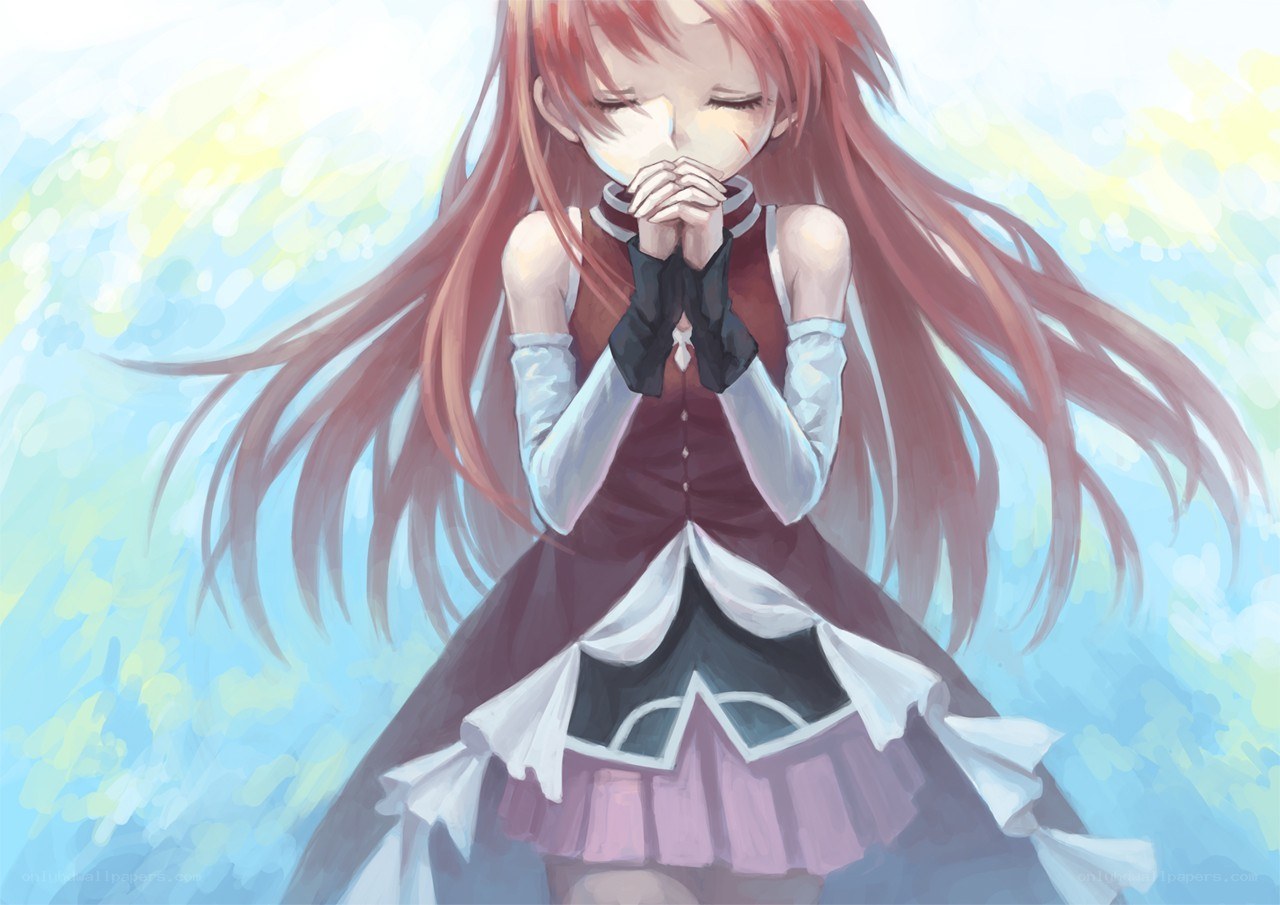 red-haired girl in prayer
