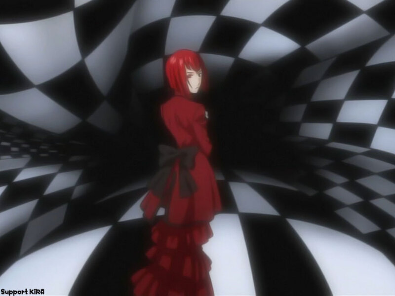 Red-haired Girl in Red Dress — Dramatic, Anime
