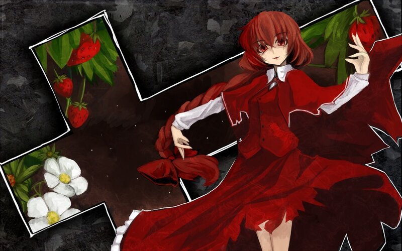 Red-haired Girl in Red Dress — Dramatic