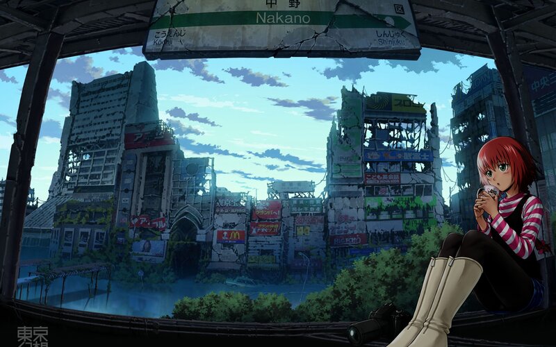 Red-haired Girl in Ruins
