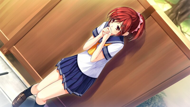 red-haired girl in school uniform