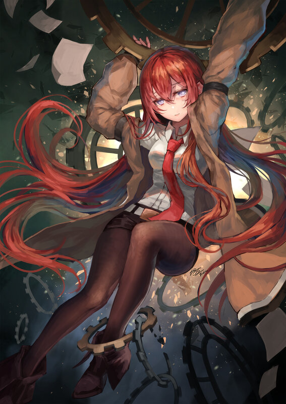 Red-haired Girl in School Uniform — Red, Dramatic, Anime