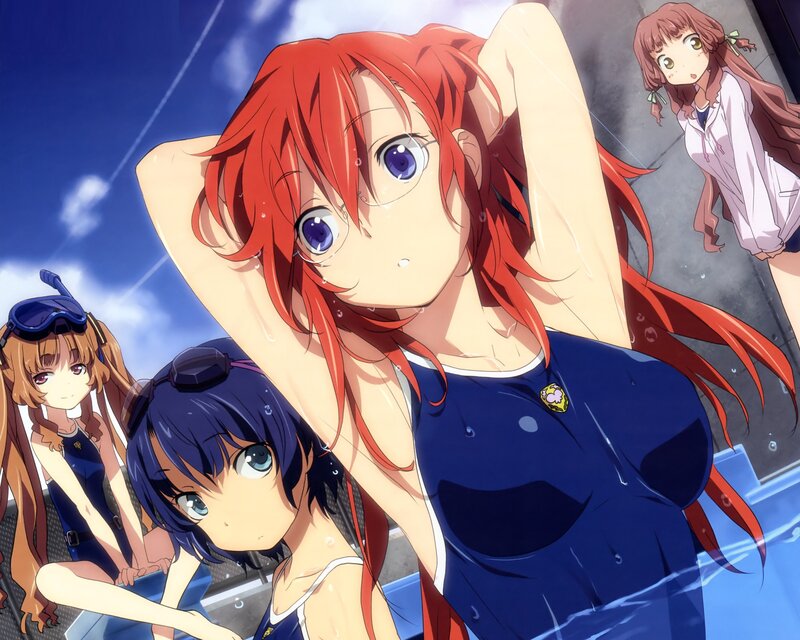 Red-haired Girl in Swimsuit — Blue