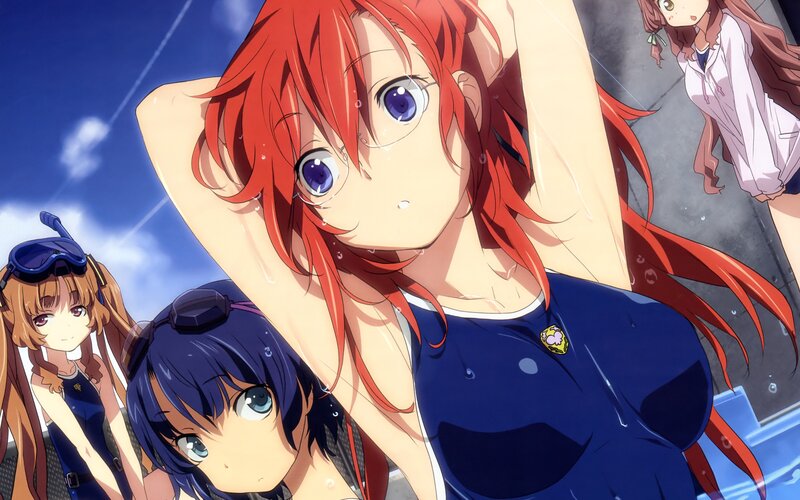Red-haired Girl in Swimsuit — Red, Bright, Active