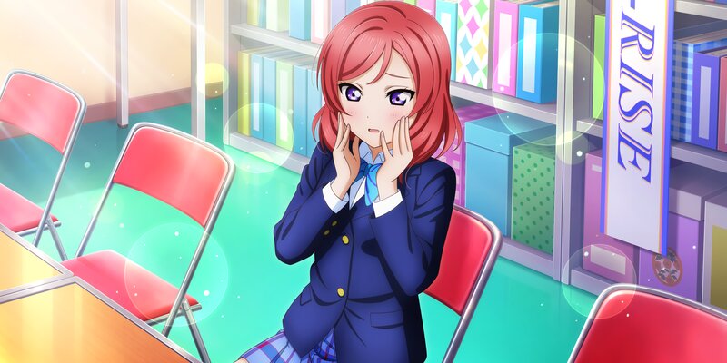 Red-haired Girl in Uniform — Blue, Calm