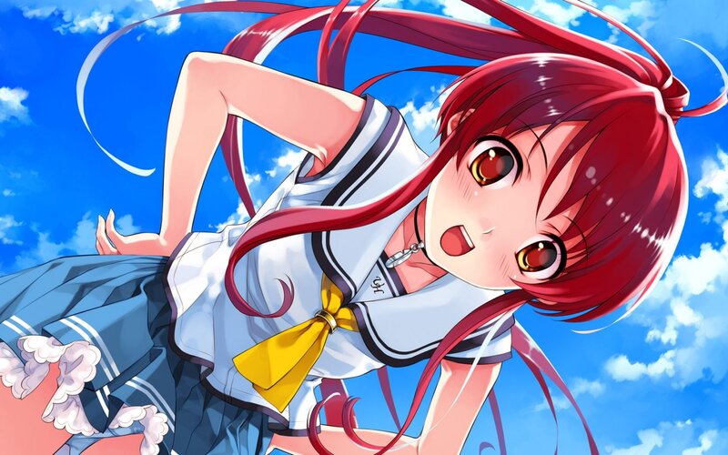 Red-haired Girl in Uniform — Blue, Dynamic