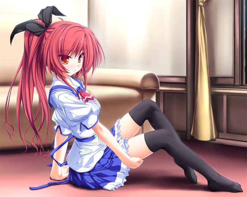 Red-haired Girl in Uniform — Pink, Calm