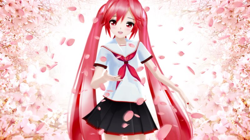 Red-haired Girl in Uniform — Pink, Serene, Spring