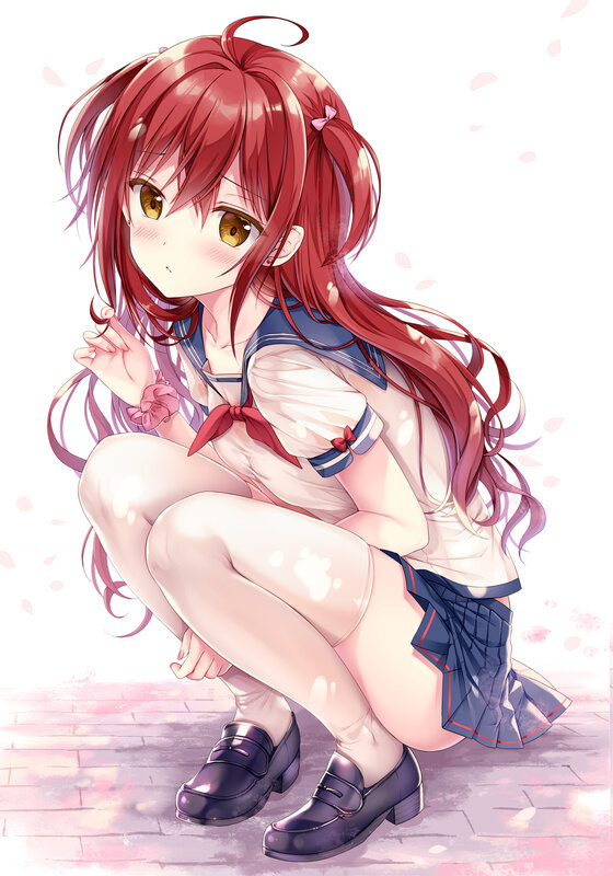 Red-haired Girl in Uniform — Red, Calm, Spring
