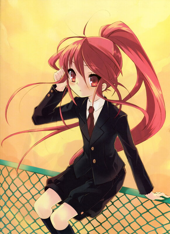 Red-haired Girl in Uniform — Red, Calm, Sunset