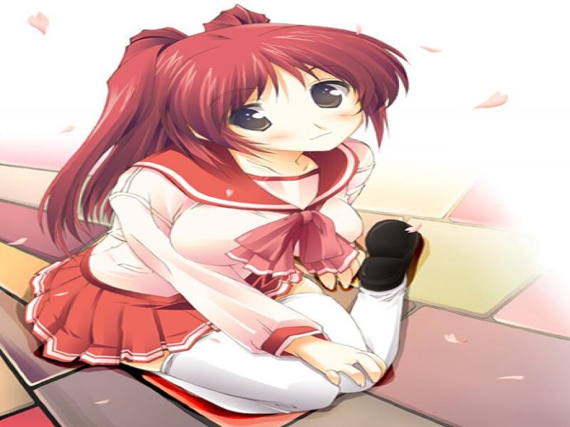 Red-haired Girl in Uniform — Red, Calm