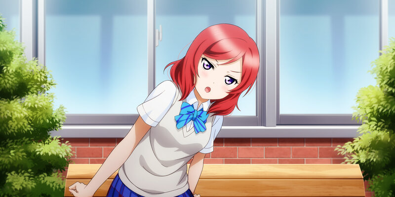Red-haired Girl in Uniform — Red, Surprised