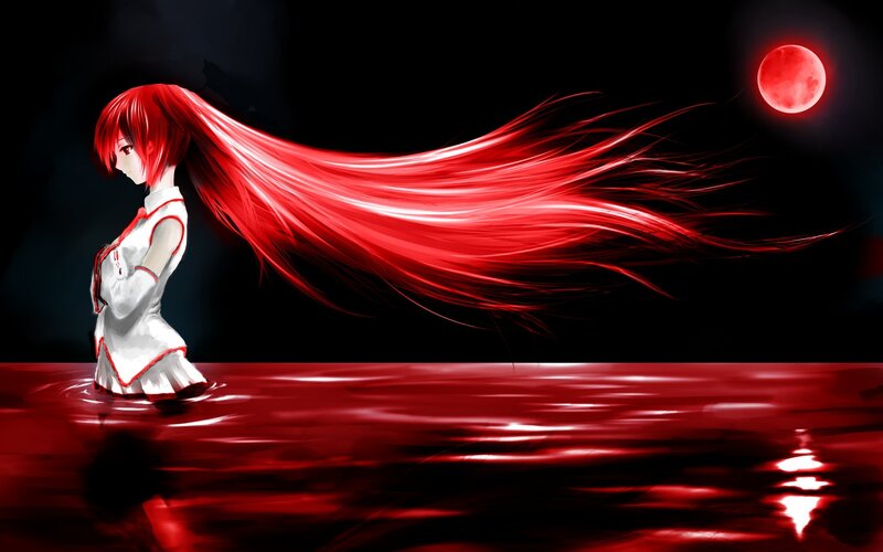 Red-haired Girl in Water — Red