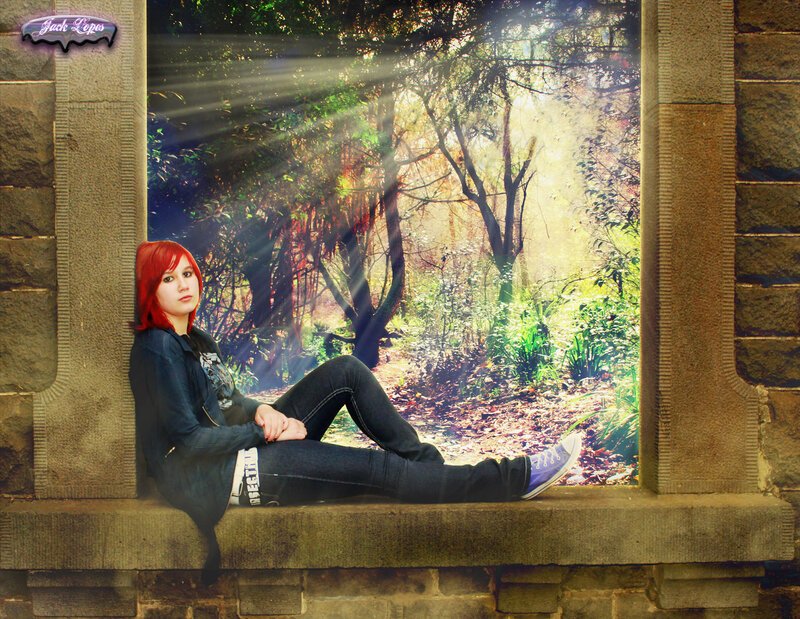 Red-haired Girl in Window
