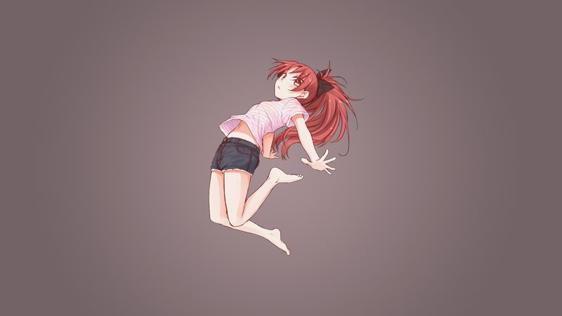 Red-haired Girl Jumping