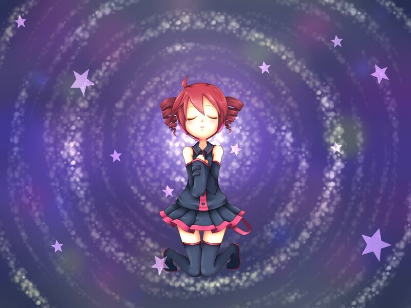 Red-haired Girl Kneeling — Purple