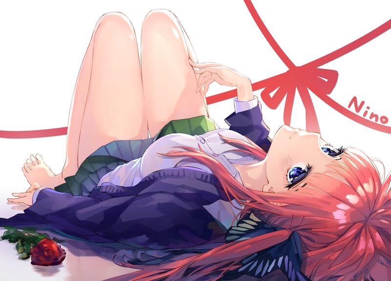 Red-haired Girl Lying Down — Pink, Calm