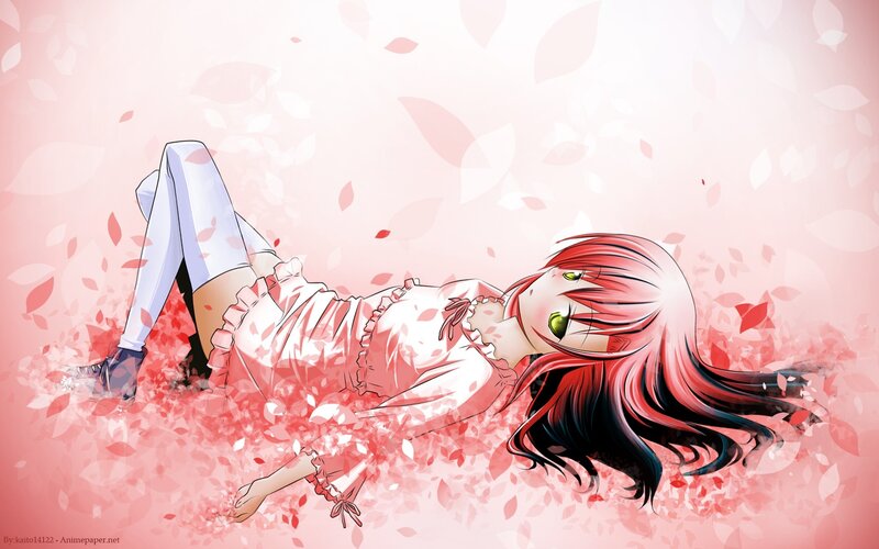 Red-haired Girl Lying Down — Pink