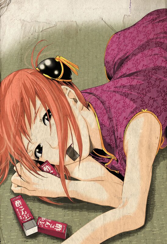 Red-haired Girl Lying Down — Purple, Calm