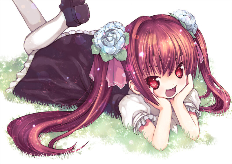 Red-haired Girl Lying Down — Purple