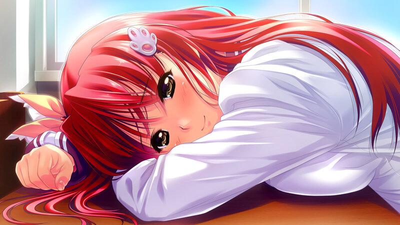 Red-haired Girl Lying Down — Red, Calm, Morning