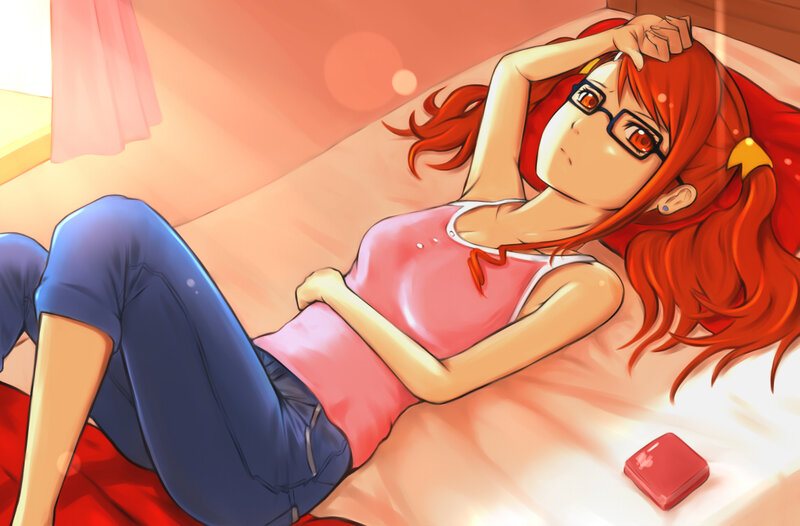 Red-haired Girl Lying Down — Red