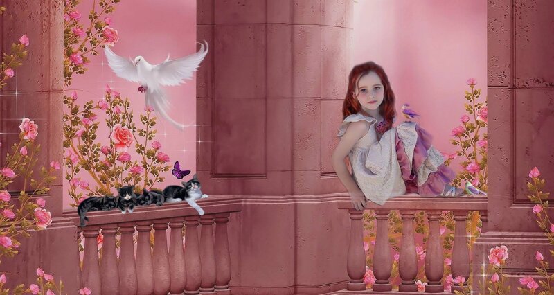 Red-haired Girl on Balcony