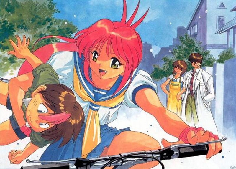 Red-haired Girl on Bicycle — Red