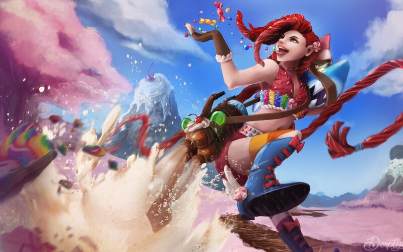 Red-haired Girl on Candy Vehicle
