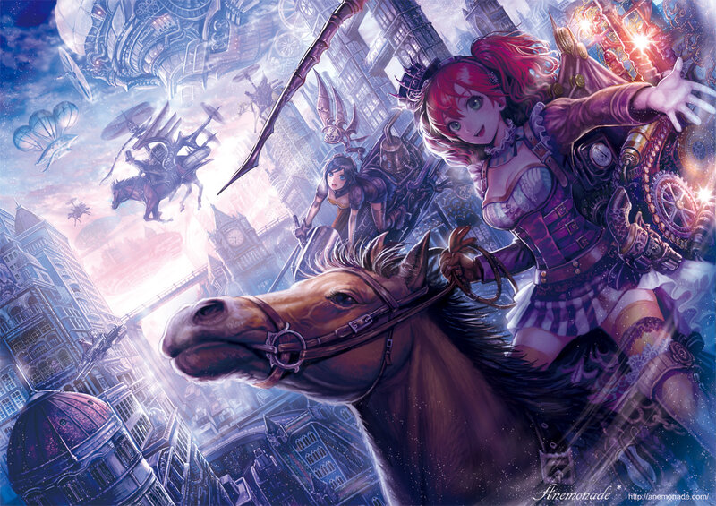 Red-haired Girl on Horse