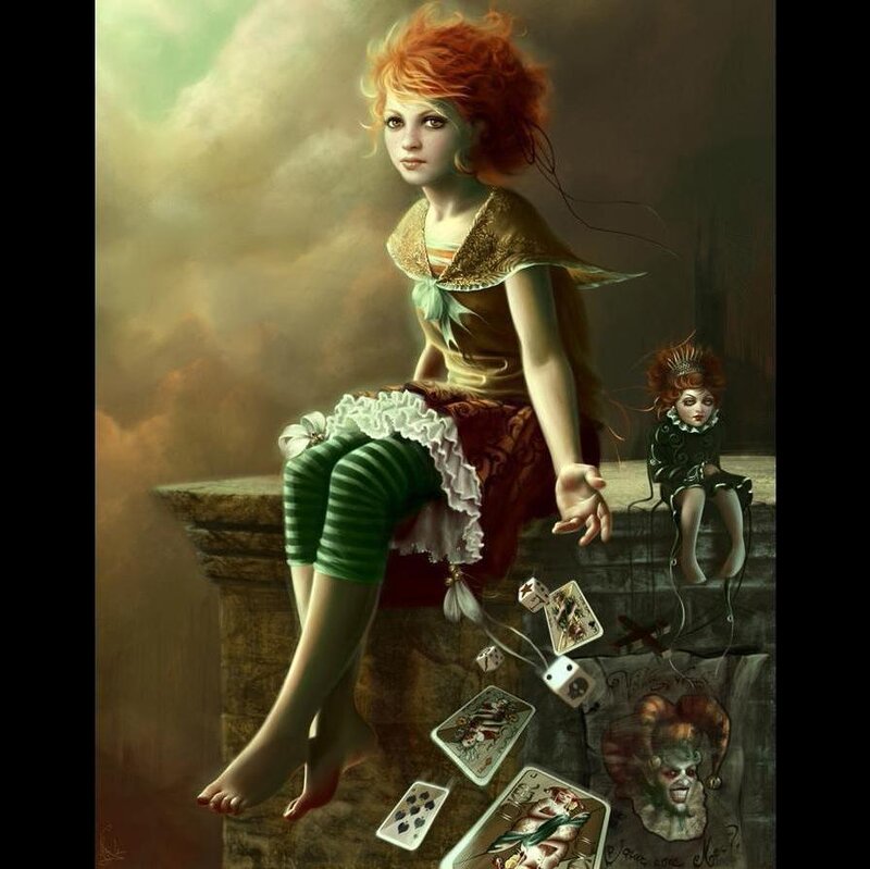 Red-haired Girl on Ledge