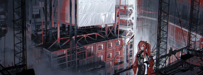 Red-haired Girl on Platform — Red
