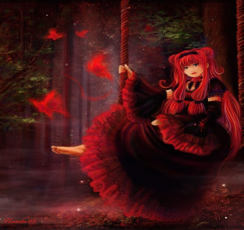 Red-haired Girl on Swing