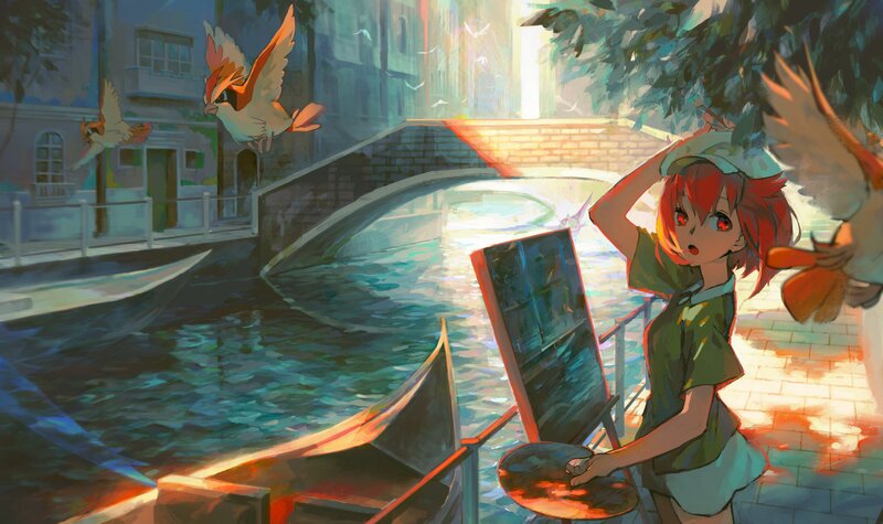 Red-haired Girl Painting