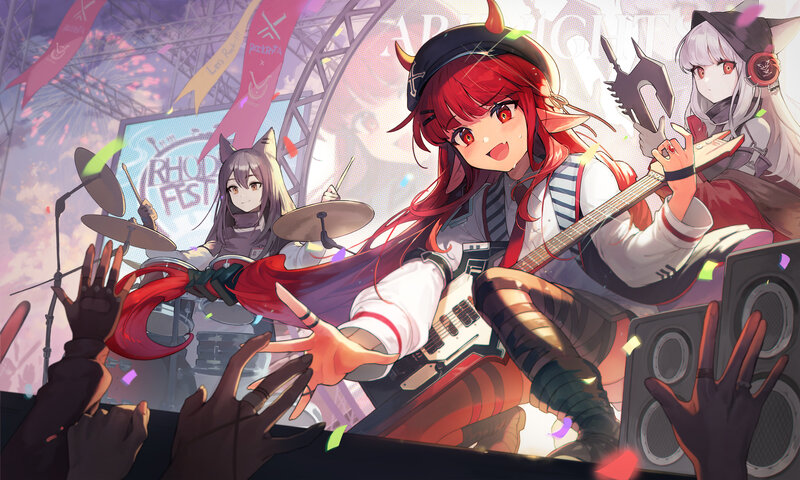 Red-haired Girl Playing Guitar