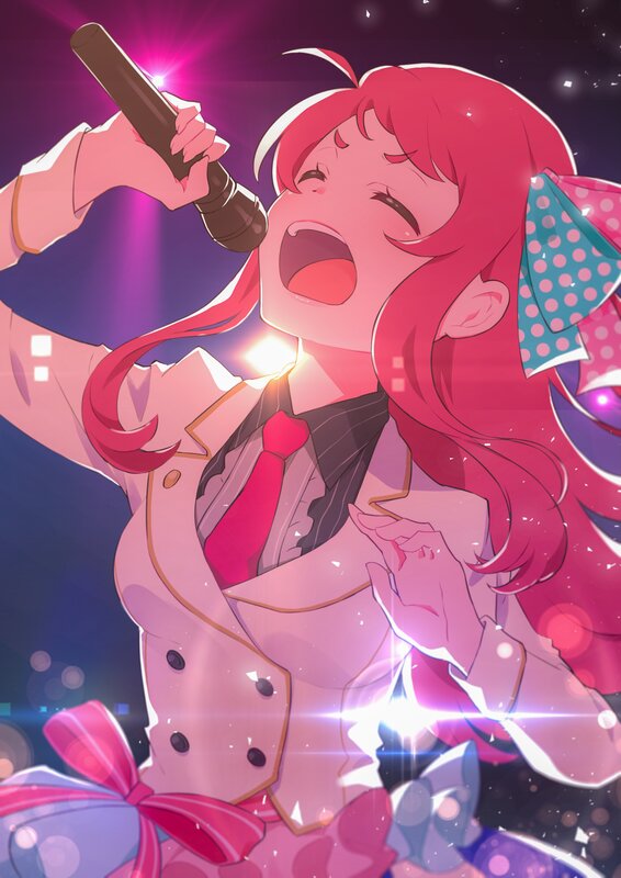 Red-haired Girl Singing — Pink