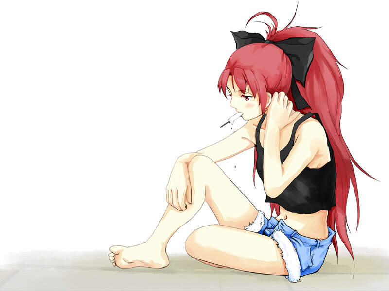 Red-haired Girl Sitting — Red