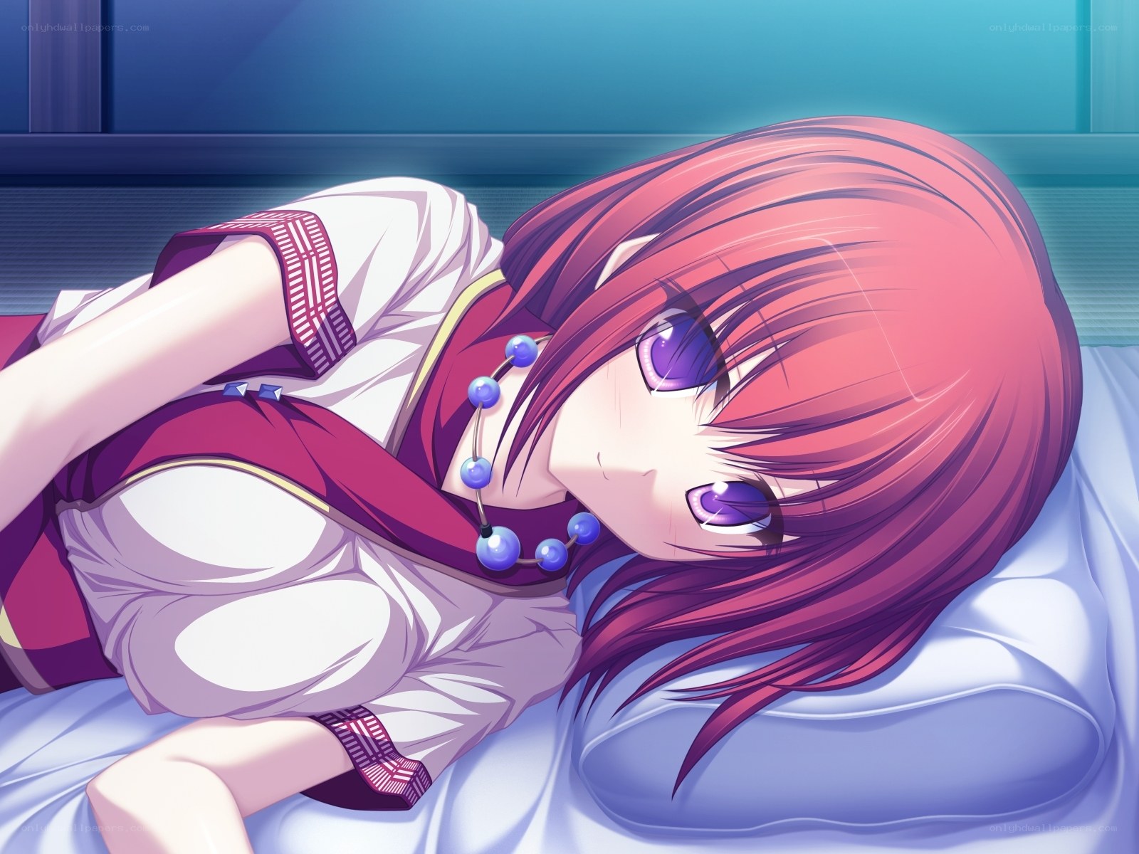 red-haired girl sleeping