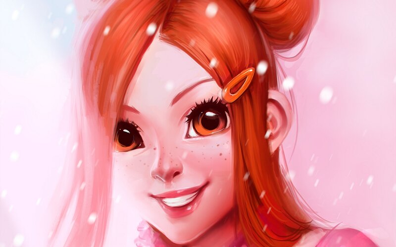 Red-haired Girl Smiling