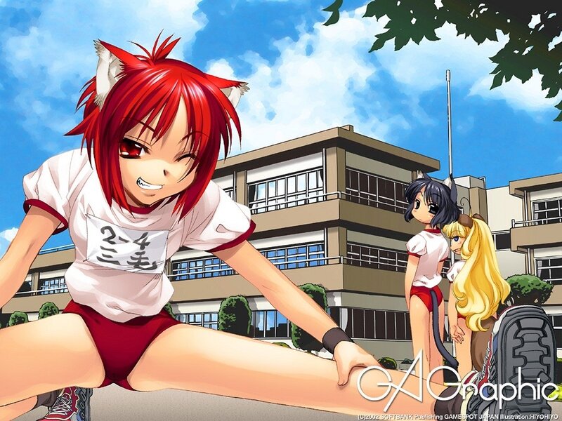 Red-haired Girl Stretching — Blue