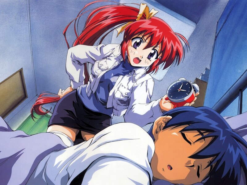 Red-haired Girl Waking Boy — Red