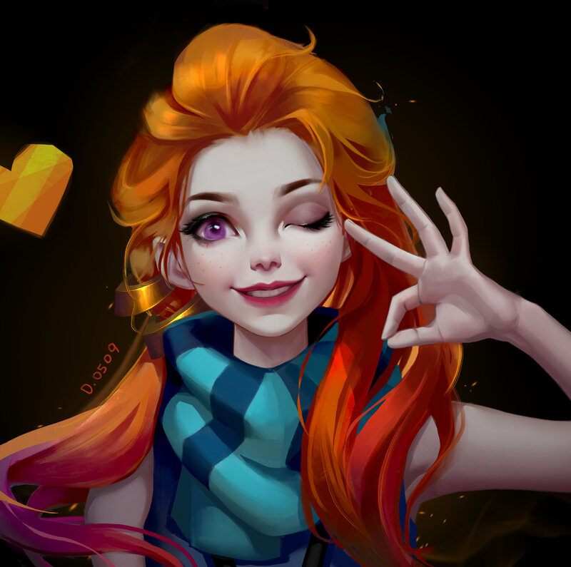 Red-haired Girl Winking