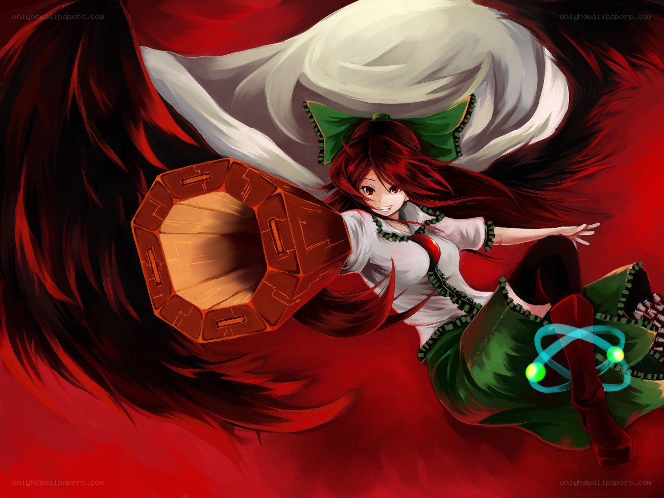 red-haired girl with a large weapon