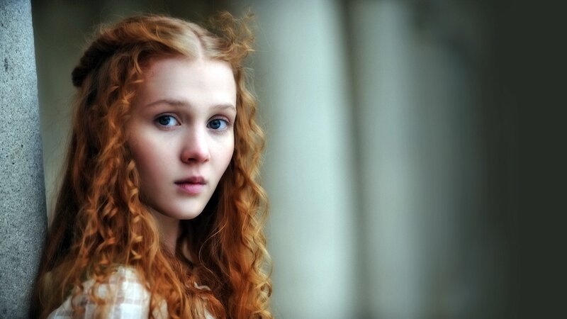 red-haired girl with blue eyes