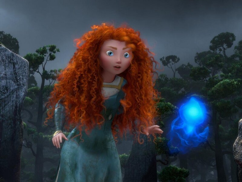 Red-haired Girl with Blue Light