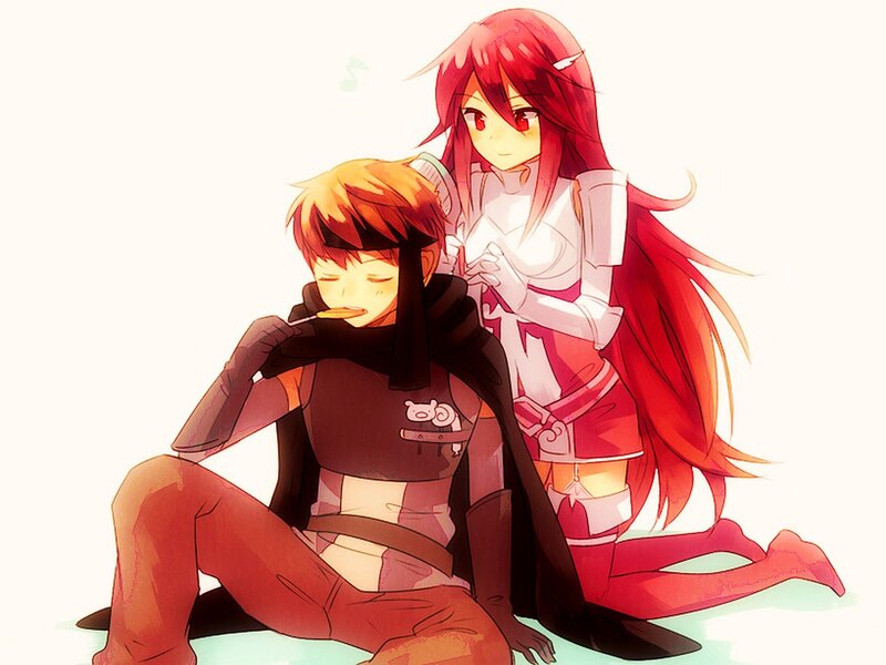Red-haired Girl with Boy