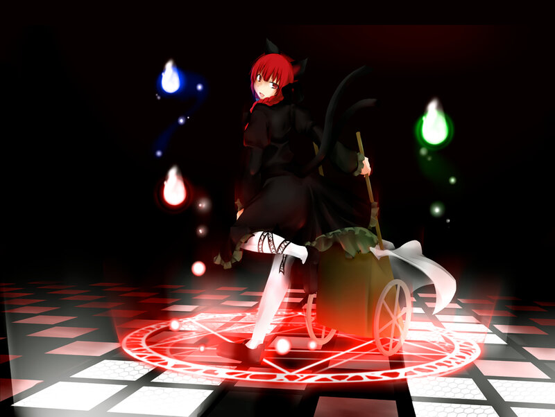 Red-haired Girl with Broom — Black